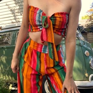 Rainbow Two Piece Fashion Nova Set - Small